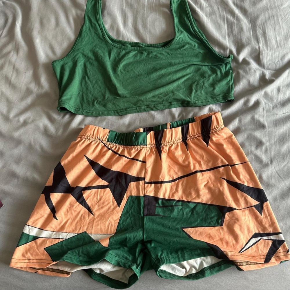 Green two piece outfit